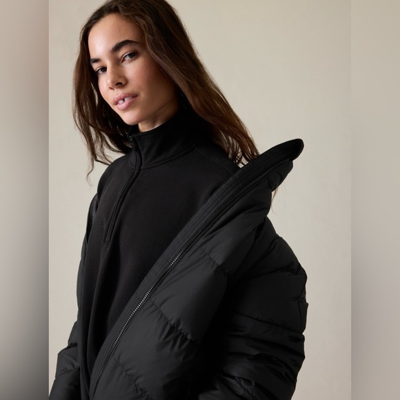 Athleta Forever Fleece 1/4 Zip Sweatshirt // Black - Picture 6 of 13